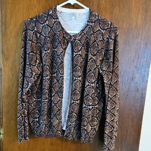 Women's Snake Print Cardigan, Studio Works, Button up, Sz 1X